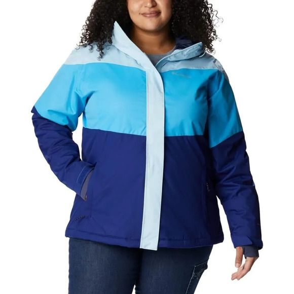 Columbia Women's Tipton Peak Ii Insulated Hooded Jacket - Spring Blue NWT - Picture 6 of 8
